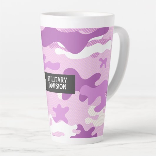 Purple Camouflage Pattern Milchtasse (Rechte Ecke)