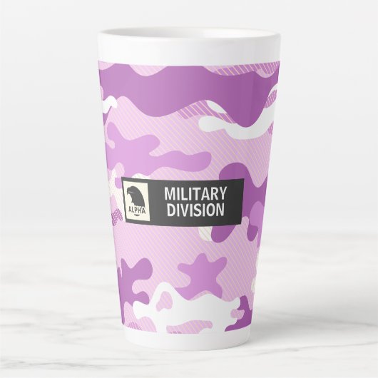 Purple Camouflage Pattern Milchtasse (Vorderseite)