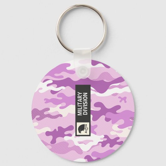 Purple Camouflage Pattern Schlüsselanhänger (Vorderseite)