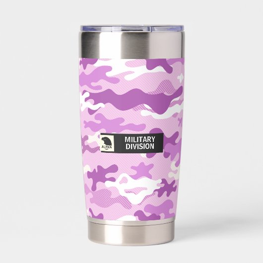 Purple Camouflage Pattern Thermobecher (Vorderseite)