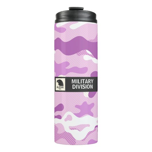 Purple Camouflage Pattern Thermosbecher (Vorderseite)