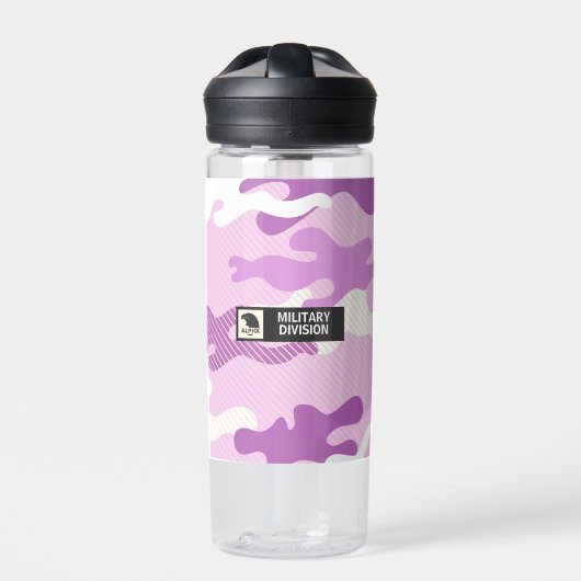 Purple Camouflage Pattern Trinkflasche (Vorderseite)