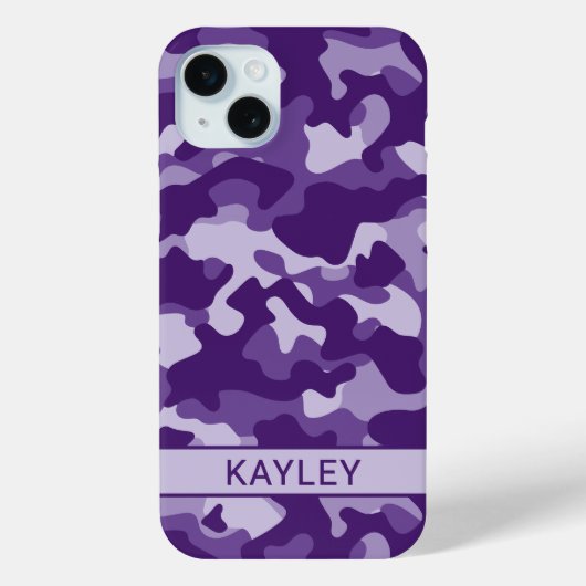 Purple Camouflage Personalized Case-Mate iPhone Hülle (Rückseite)
