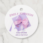 Purple Cap Graduation Party  Geschenkanhänger (Rückseite)