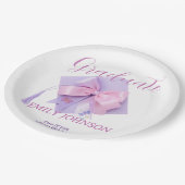 Purple Cap Graduation Party Paper Pappteller (Schrägansicht)