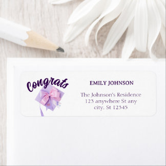 Purple Cap Modern Return Address Labels