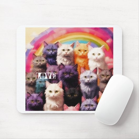 Purple Cat Mouse Pad – Perfect Gift for Cat Lovers Mousepad (Mit Mouse)