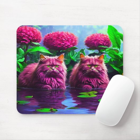 Purple Cat Mouse Pad – Perfect Gift for Cat Lovers Mousepad (Mit Mouse)