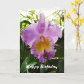 Purple Cattleya Orchid Tropical Flower Template Karte (Gelbe Blume)
