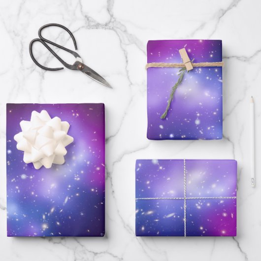 Purple Celestial Photo Galaxy Cluster MACS J0717 Geschenkpapier Set (Vorderseite)