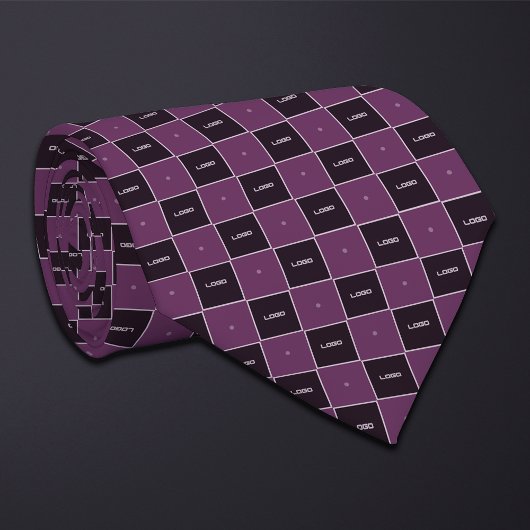 Purple Checkerboard Logo Pattern Krawatte