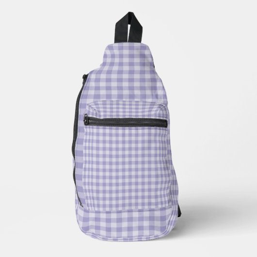 Purple Checkerboard Pattern Crossbody Bag (Vorderseite)