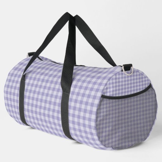 Purple Checkerboard Pattern Large Duffle Bag (Rechte Ecke)