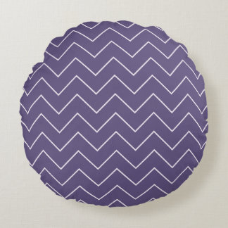 Purple Chevron Baby Girl Throw Pillow - Round Rundes Kissen