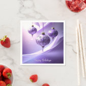 Purple Christmas Ball Holiday Napkin Serviette (Beispiel)