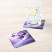 Purple Christmas Ball Holiday Paper Coaster Rechteckiger Pappuntersetzer (Vor Ort)