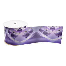 Purple Christmas Ball Holiday Satin Ribbon Satinband