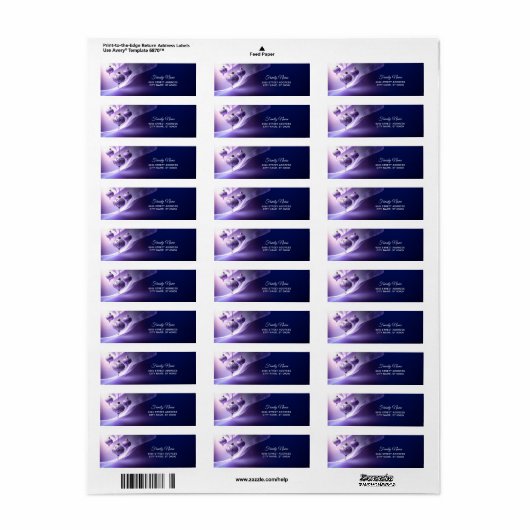 Purple Christmas Ball Return Address Label (Vorne)