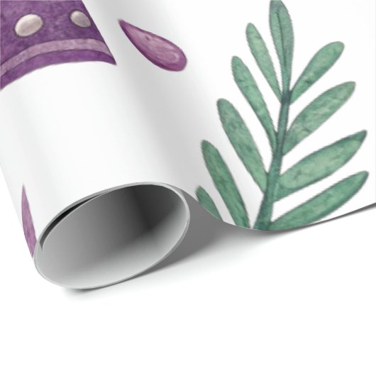 Purple Christmas Bells Wrapping Paper Geschenkpapier (Rolleneckpunkt)