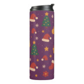 Purple Christmas Pattern Aesthetic – Cute Holiday  Thermosbecher (Nach links gedreht)