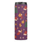 Purple Christmas Pattern Aesthetic – Cute Holiday  Thermosbecher (Rückseite)