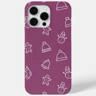 Purple Christmas texture with festive elements Case-Mate iPhone Hülle