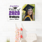 Purple Class of 2026 Graduation Party Photo Banner (Insitu)