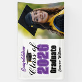 Purple Class of 2026 Graduation Party Photo Banner (Vertikal)