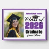 Purple Class of 2026 Graduation Photo Fotoplatte (Vorderseite)