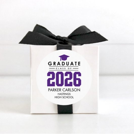 Purple Class of 2026 Graduation Sticker