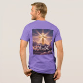Purple Clouds Gold Cross Faith Tri-Blend Shirt (Rückseite voll)
