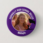 Purple Color Guard Photo High School Dancer Button (Vorderseite)