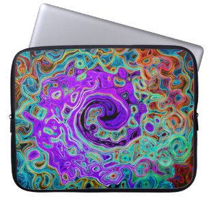 Purple Colorful Groovy Abstract Retro Liquid Swirl Laptopschutzhülle