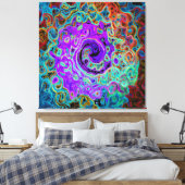 Purple Colorful Groovy Abstract Retro Liquid Swirl Leinwanddruck (Insitu (Schlafzimmer))
