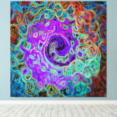 Purple Colorful Groovy Abstract Retro Liquid Swirl Leinwanddruck (Insitu (Holzboden))