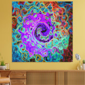 Purple Colorful Groovy Abstract Retro Liquid Swirl Leinwanddruck (Insitu (Wohnzimmer))
