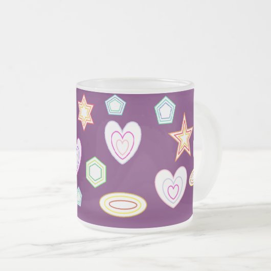 Purple colour Shapes mug Mattglastasse (VorderseiteRechts)
