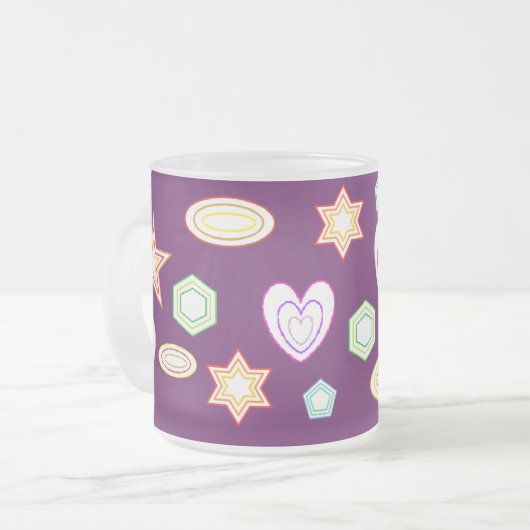 Purple colour Shapes mug Mattglastasse (Vorderseite Links)