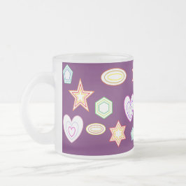 Purple colour Shapes mug Mattglastasse