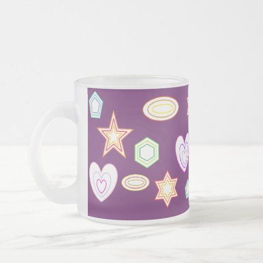 Purple colour Shapes mug Mattglastasse (Links)