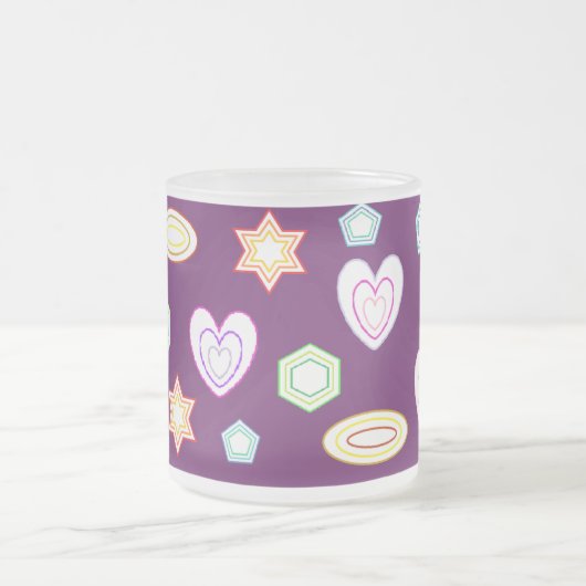 Purple colour Shapes mug Mattglastasse (Mittel)