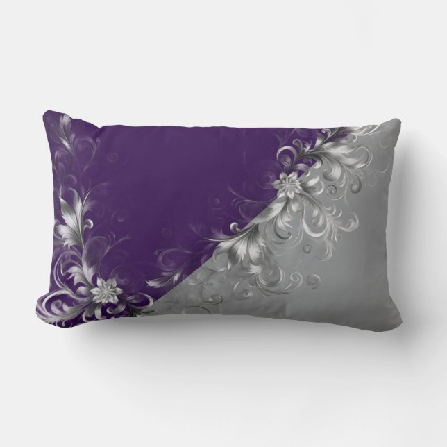 Purple Contemporary and Grey Decorative Lendenkissen (Vorderseite)