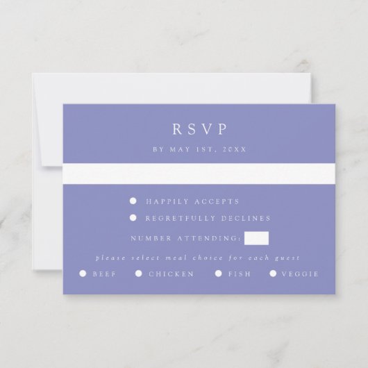 Purple Coordinate Wedding RSVP Card Karte (Vorderseite)