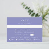 Purple Coordinate Wedding RSVP Card Karte (Stehend Vorderseite)