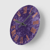 Purple Copper Rose Velvet Minimal Metallic Urban Runde Wanduhr (Winkel)