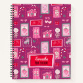 Purple Coquette aesthetic girly whimsical pattern Notizblock (Vorderseite)