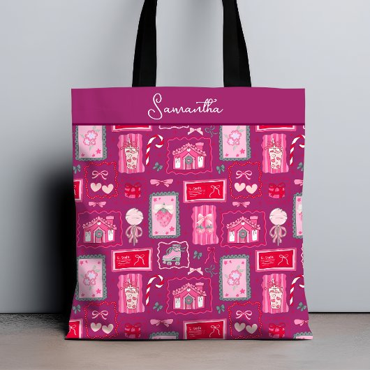 Purple Coquette aesthetic girly whimsical pattern Tasche