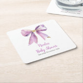 Purple Coquette Bow Baby Shower Rechteckiger Pappuntersetzer (angewinkelt)