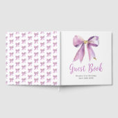 Purple Coquette Bow Birthday Party Guest Book Gästebuch (Voll)