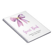 Purple Coquette Bow Birthday Party Guest Book Notizblock (Rechte Seite)